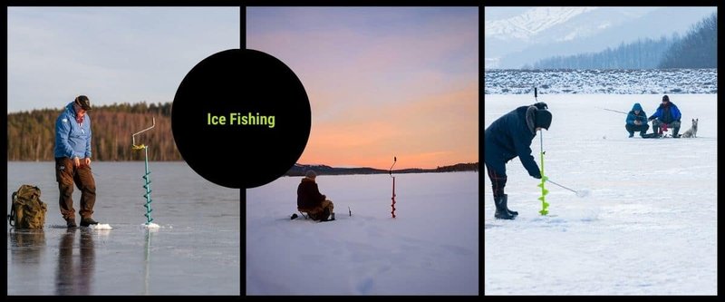 Ice fishing gamble game in Canada